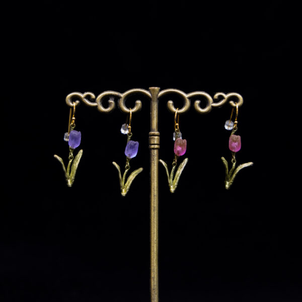 Boucles d'oreilles tulipes pendantes